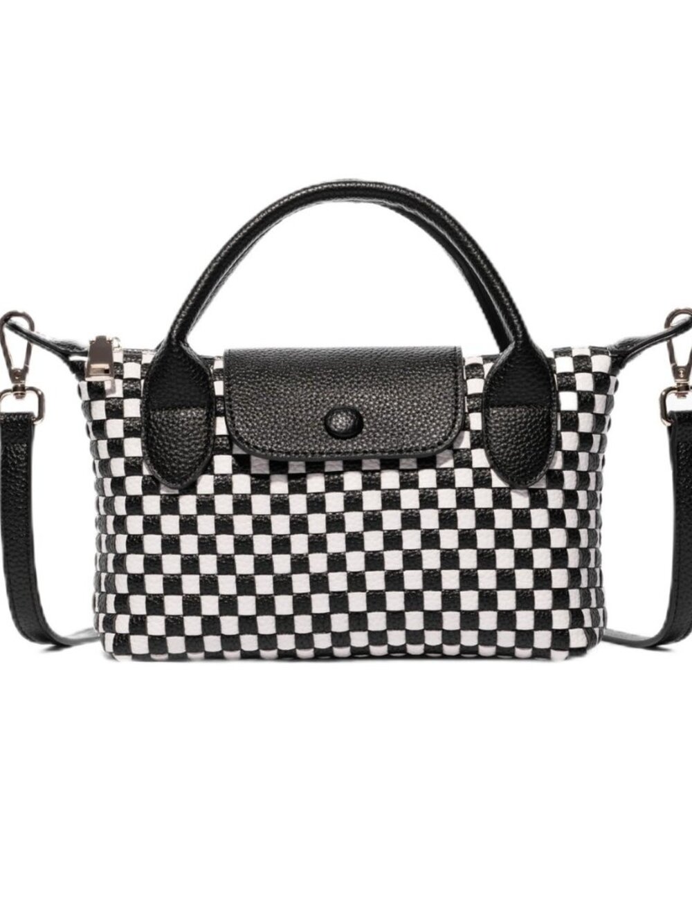 Small Woven Crossbody Bags for Women - Vegan Leather Mini Shoulder Purse & Cute